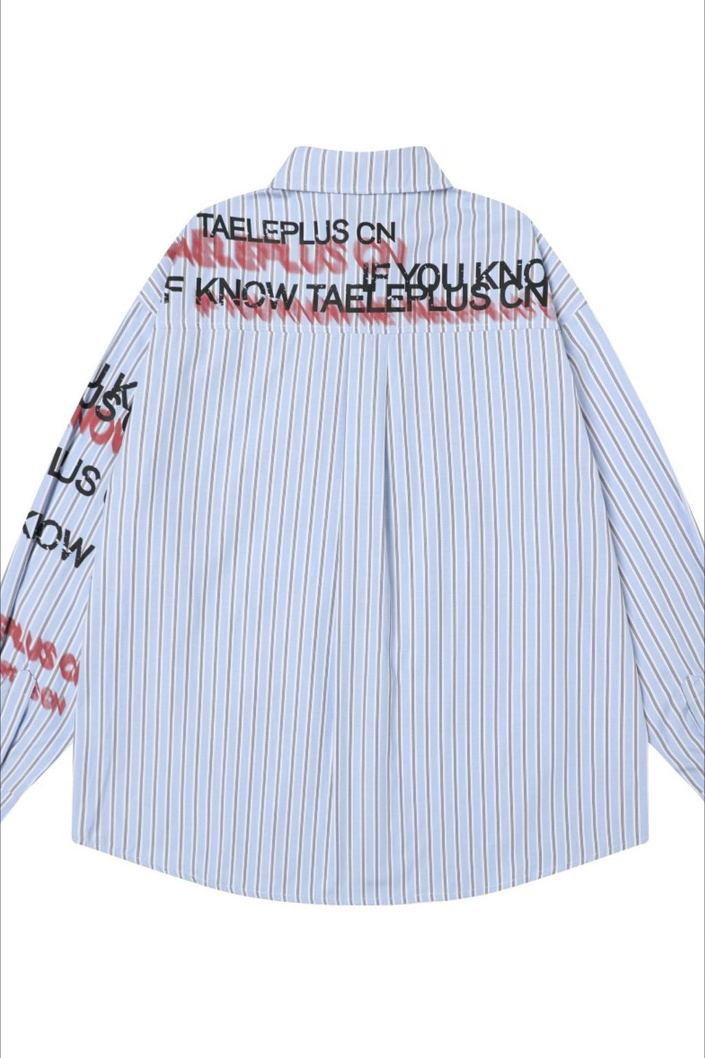 Stripe Punk Slogan Print Relaxed Fit Long Sleeve Blouse