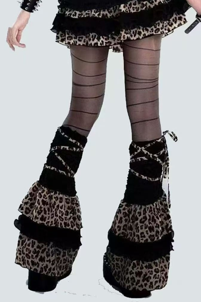 Leopard Ruffle Leg Warmer Socks