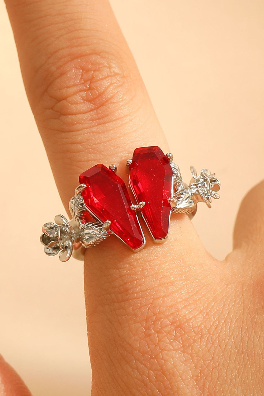 Dark Gothic Cross Coffin Ring Main image