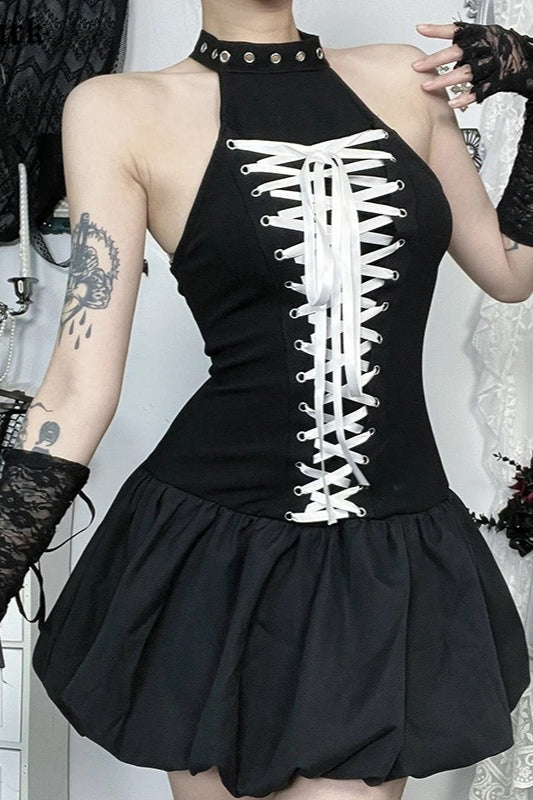Corn Halter Bandage Sleeveless Mini Dress Main image