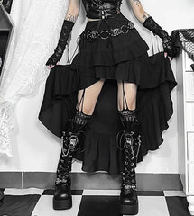 Velvet Lace Patchwork Trumpet Skirt