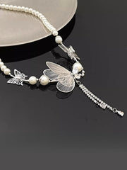Vintage Irregular Butterfly Pearl Necklace