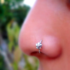 Star Flower U-Shape Nose Studs