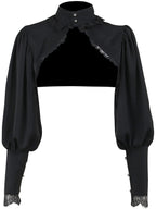 Gothic Cropped Lace Turtleneck Coat