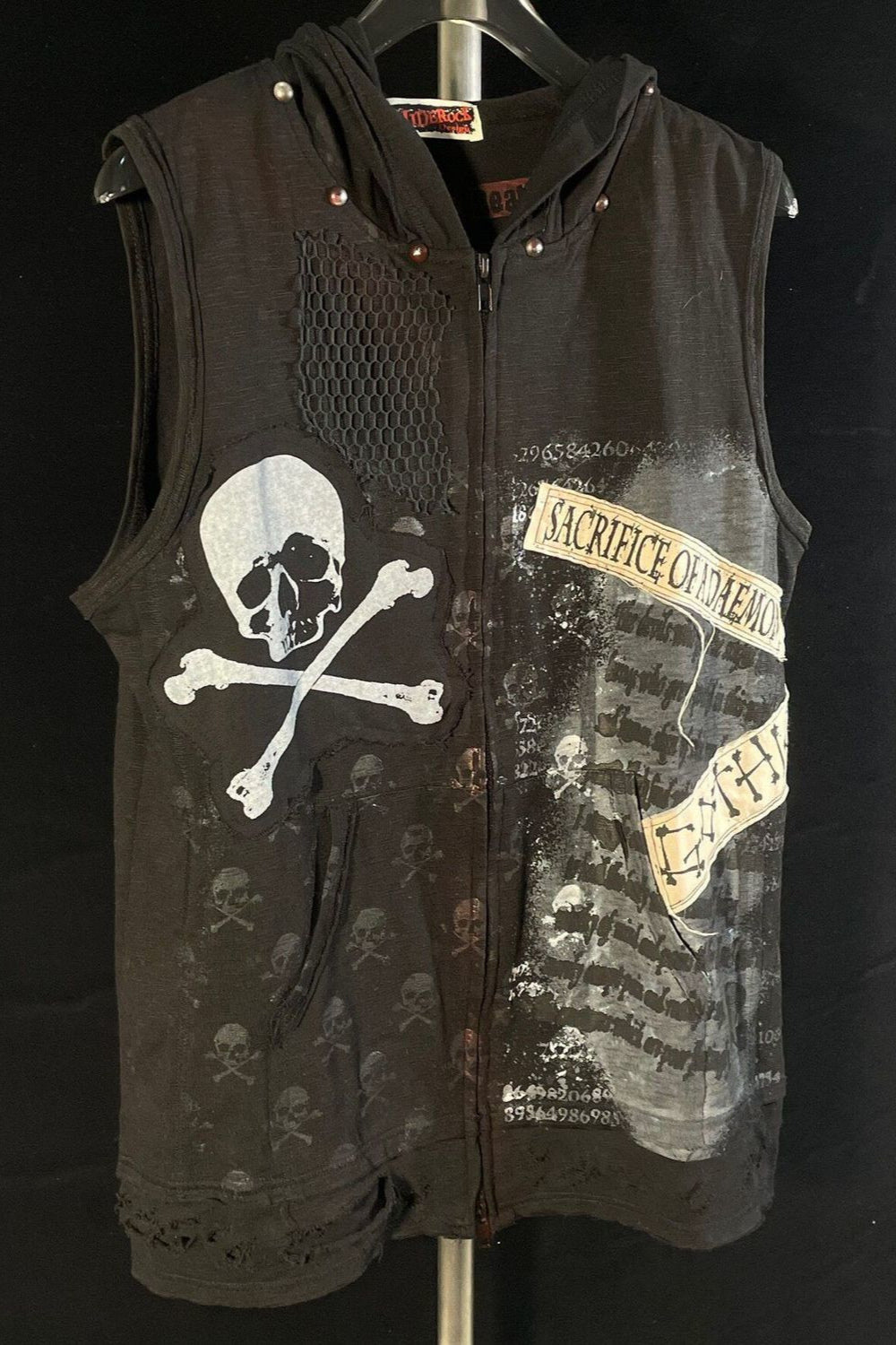 Skull Print Hooded Tank Top Main image