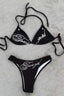 Punk Street Letter Cross Halter Swimwear