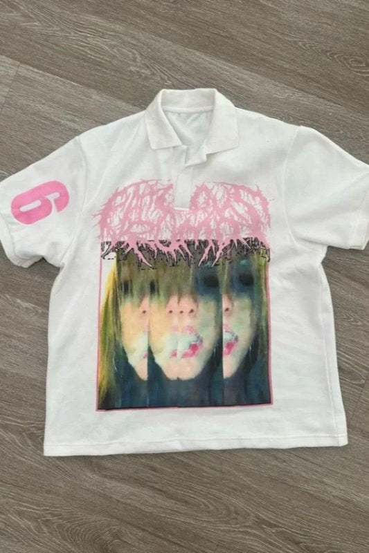 Black White Splicing Oversized T-shirt Main image