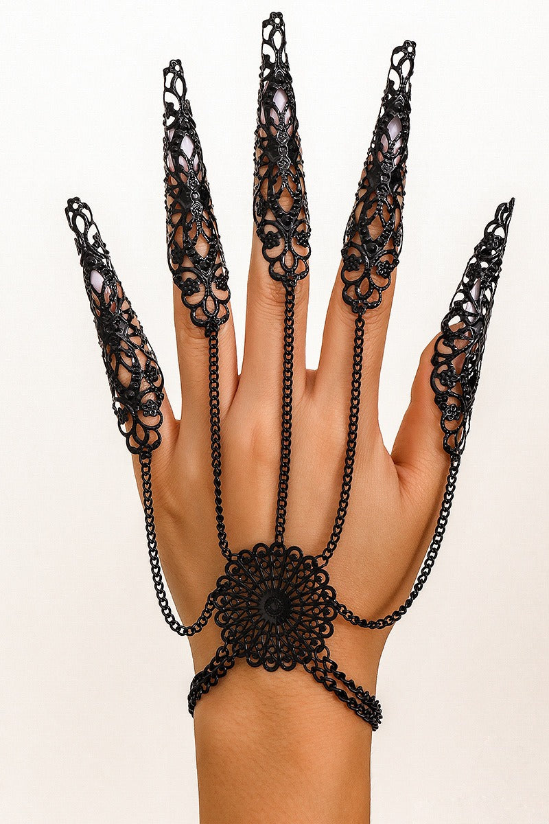 Gothic Chain Linked Finger Bracelet Secondary image