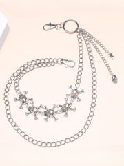 Punk Metal Skull Pendant Double Layer Waist Chain
