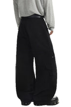 Studded Pocket Wide-Leg Cargo Jeans