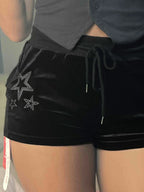 Edgy Gothic Star Rhinestone Y2K Shorts