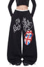 Graphic Tongue Print Baggy Pants