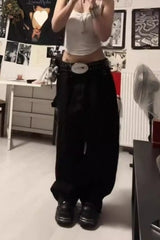 Trendy Heavy Duty Gold Print Wide Leg Pants