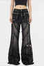 Buckle Pocket Washed Wide Leg Jeans