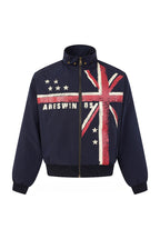 Flag Graphic Stand Collar Jackets
