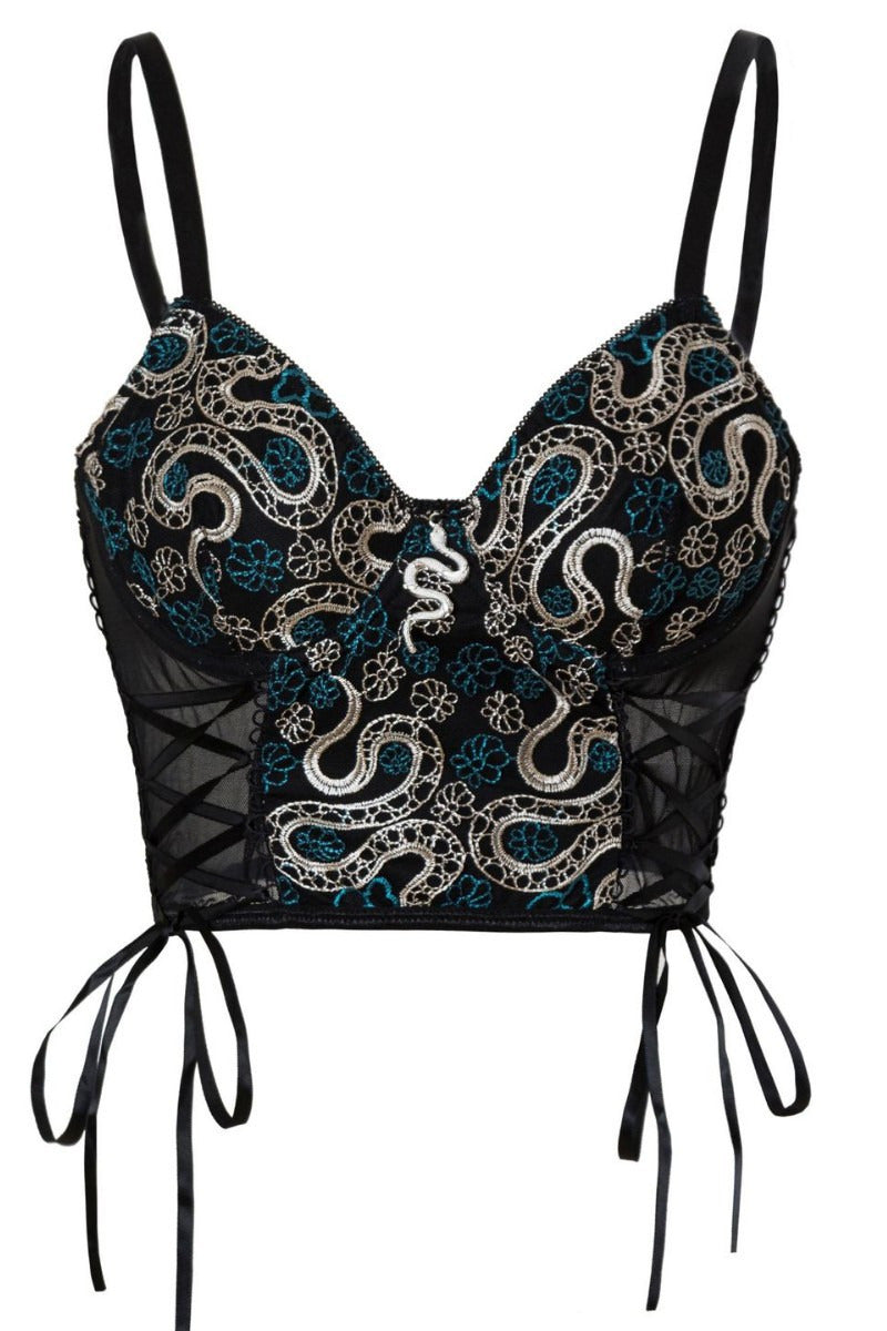 Mesh Embroidered Corset Cami Top Main image