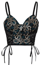 Mesh Embroidered Corset Cami Top