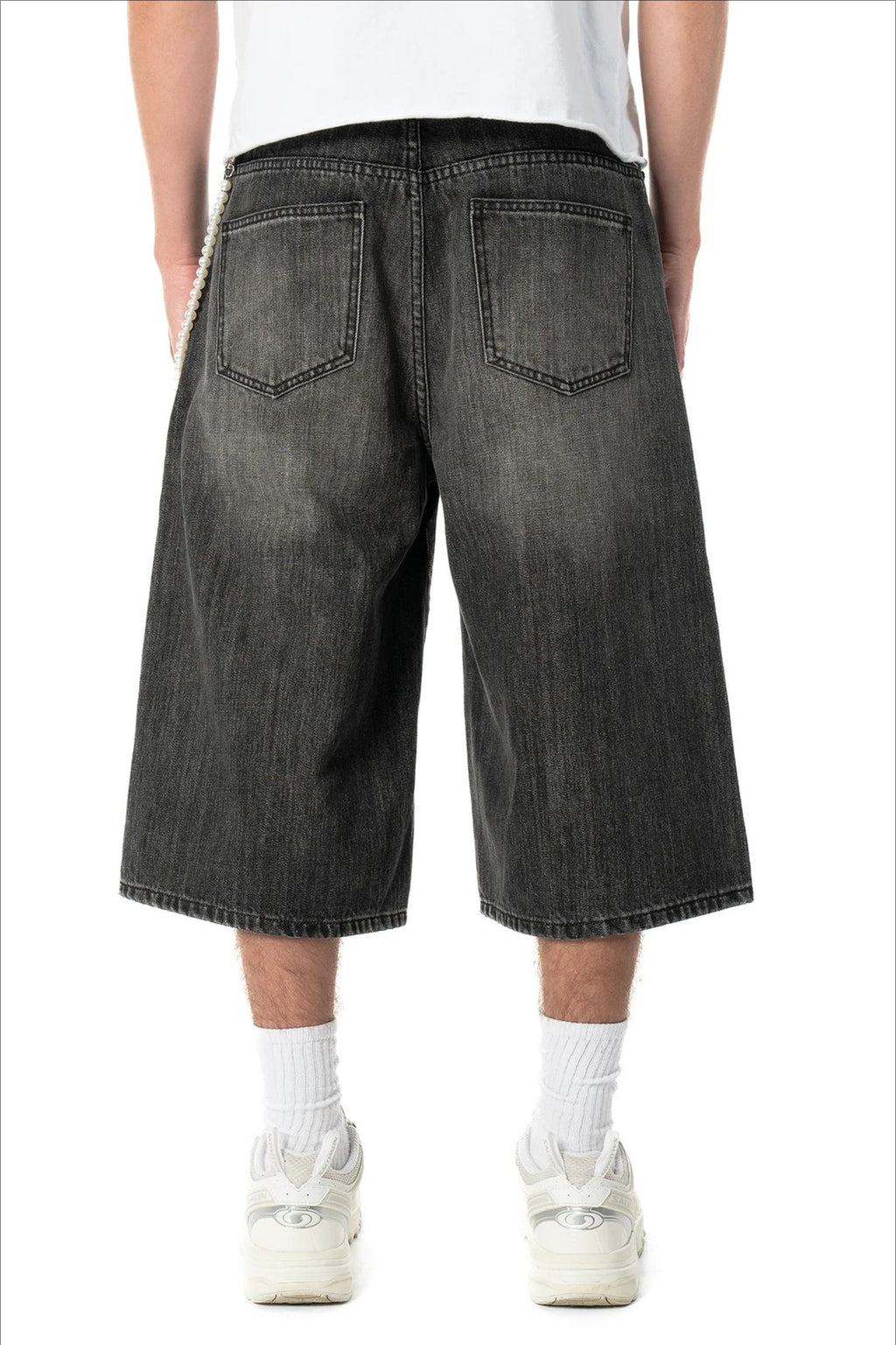 Street Cross Distressed Denim Shorts