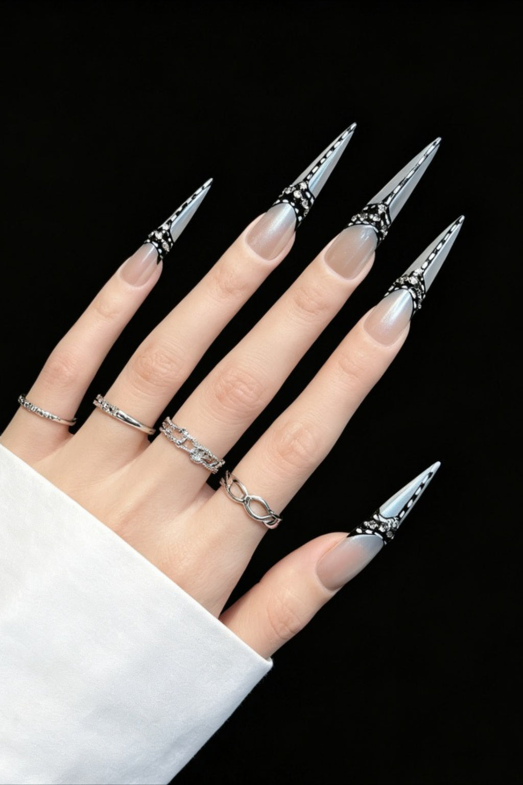 Restraint Strap Long Stiletto Press On Nails