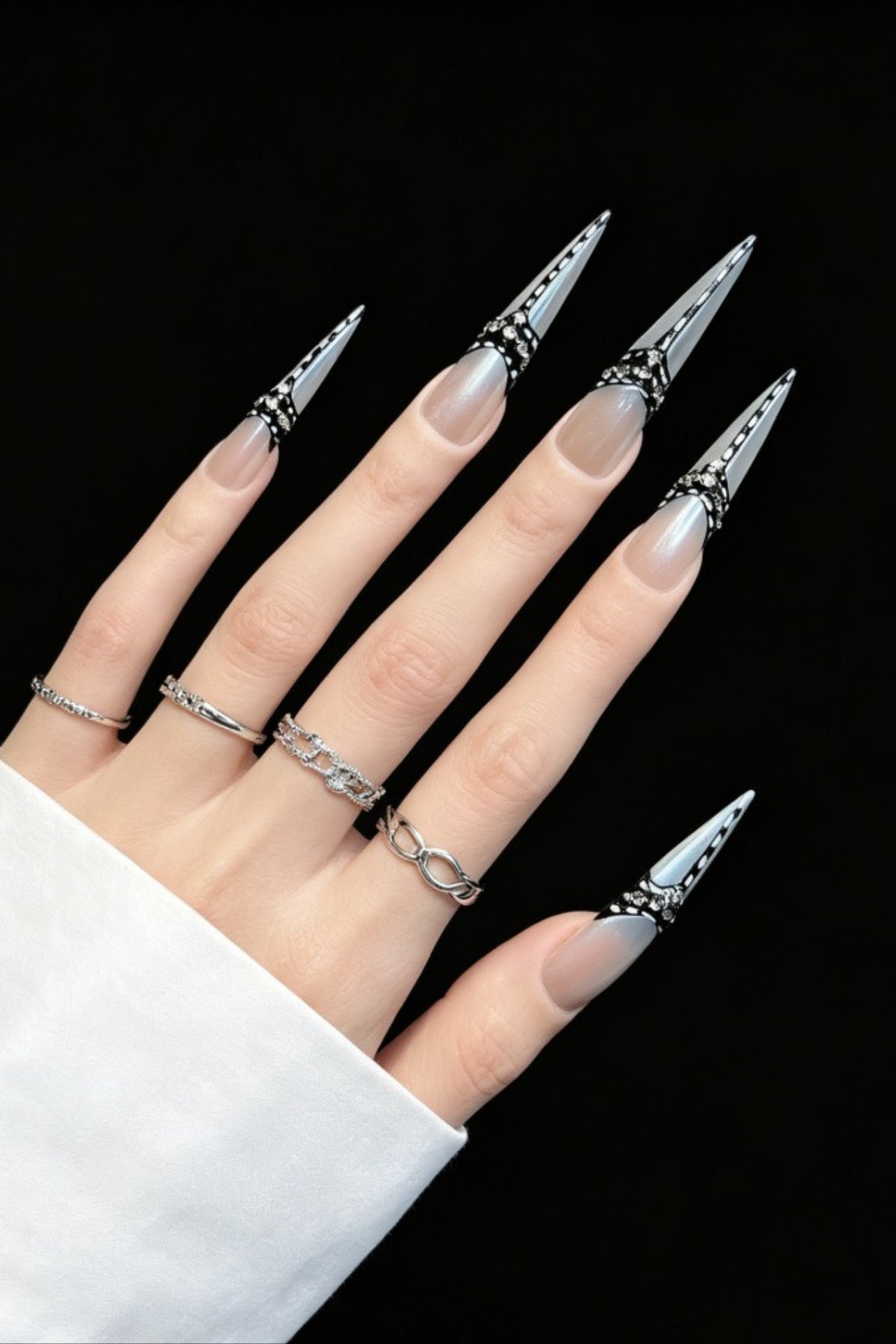 Restraint Strap Long Stiletto Press On Nails