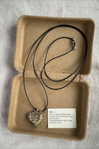 Vintage Heart Wooden Pendant Chain Necklace