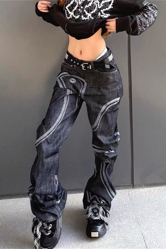 Patent Leather Straight Leg Cargo Pants Main image