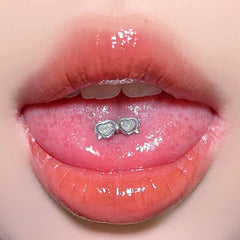 Titanium Steel External Thread Love Tongue Ring