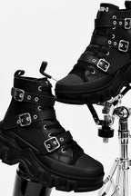 Strapped Platform High-Top Boots