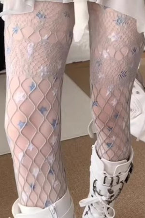Star Fishnet Thin Layered Tights