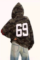 Vintage Camouflage Zip-Up Hoodie