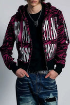 Animal Stripe Lettering Hoodies