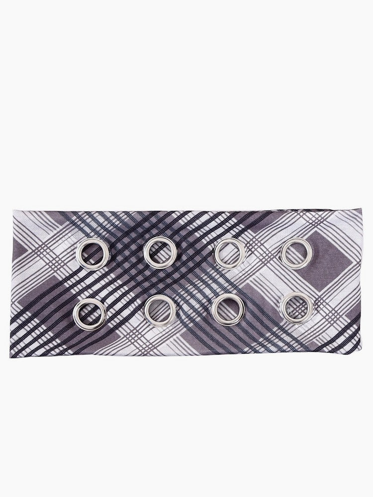 Retro Plaid Print Hollow Out Hair Accs Secondary image