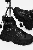 Strapped Platform High-Top Boots