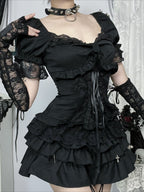 Gothic Subculture Lace-Up T-Shirt