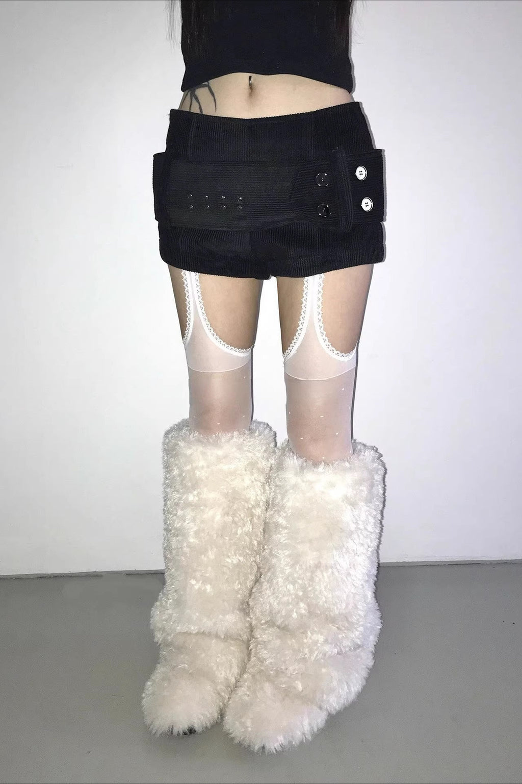 Studded Corduroy Hot Pants