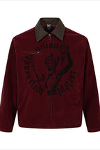 Printed Suede-Look Panel Jacket