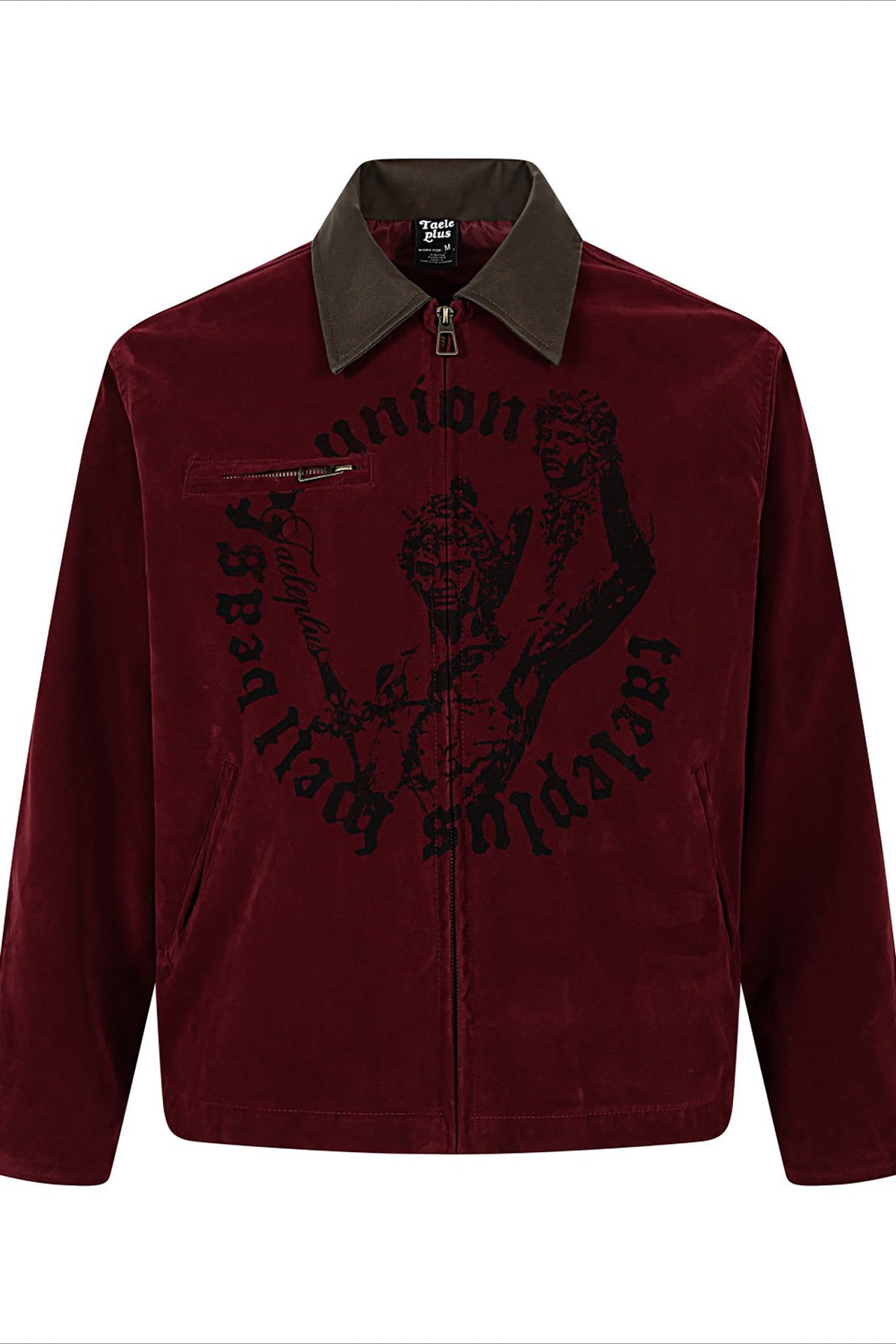 Printed Suede-Look Panel Jacket