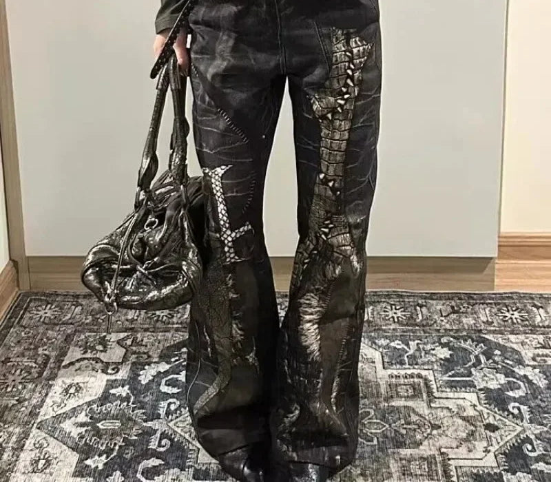 Grunge Gothic Black Baggy Mop Pant Main image