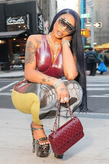 Edgy Mesh Printed High-Waist Bodycon Maxi Skirt