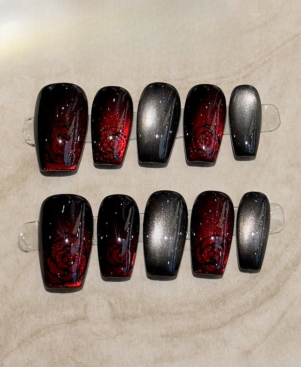 Bloody Glass Effect Press On Nails