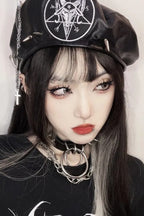 Harajuku Gothic Lolita Leather Y2K Punk Spike Decorative Hat