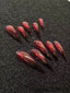 Gothic Black Red Cat Paw Press On Nails