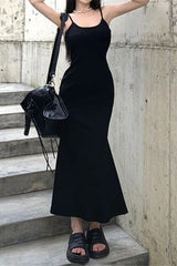 Butterfly Hollow Out Straps Backless Bodycon Maxi Dress