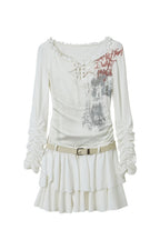 Punk Lace-Up Graphic Mini Dress