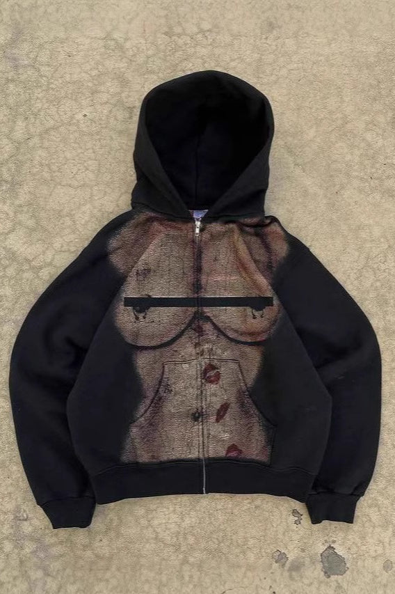 Anatomical Corset Graphic Zip Hoodie Main image