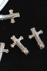 Punk Silver Vintage Cross Hair Accs