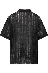 Y2K Ripped Half-Zip Loose Fit T-Shirt