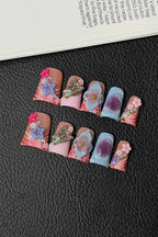 Iridescent Leopard Print Duckbill Press On Nails