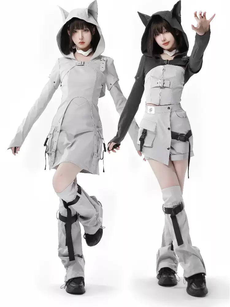 Cyber Techwear Wolf Girl Mini Dress Secondary image