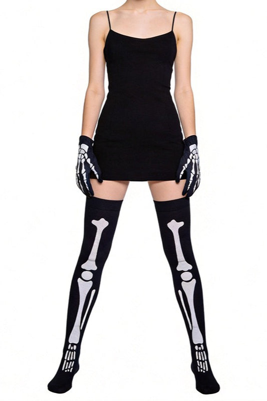 Skeleton Graphic Matching Glove Socks